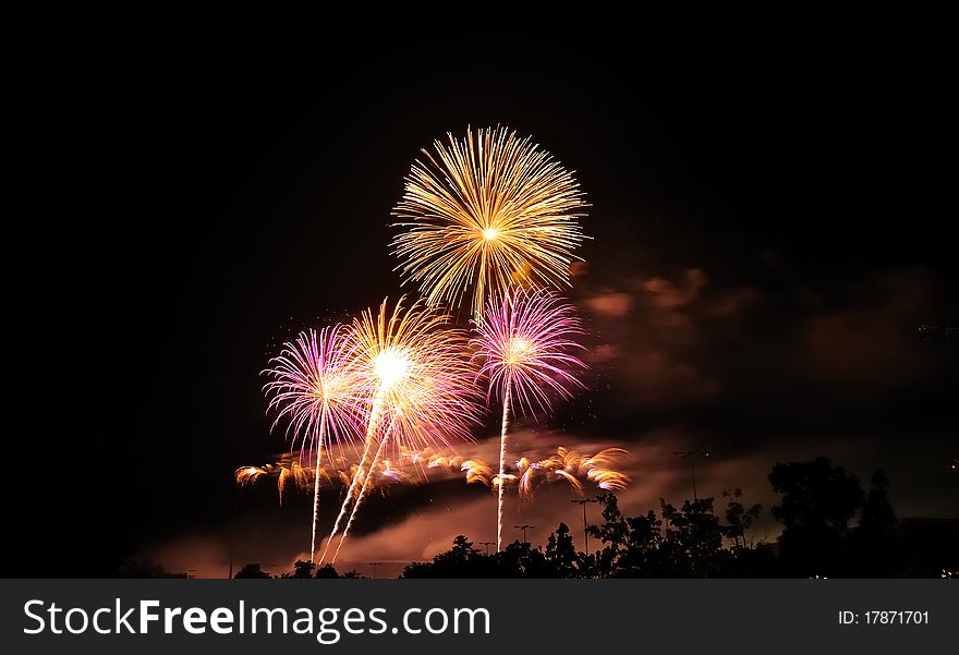 International Fireworks Contest At Chiangmai
