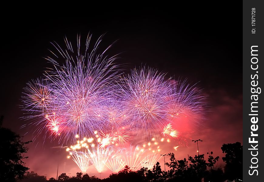 International Fireworks Contest At Chiangmai