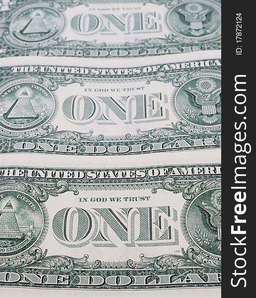 American dollars background made from one dollar bills