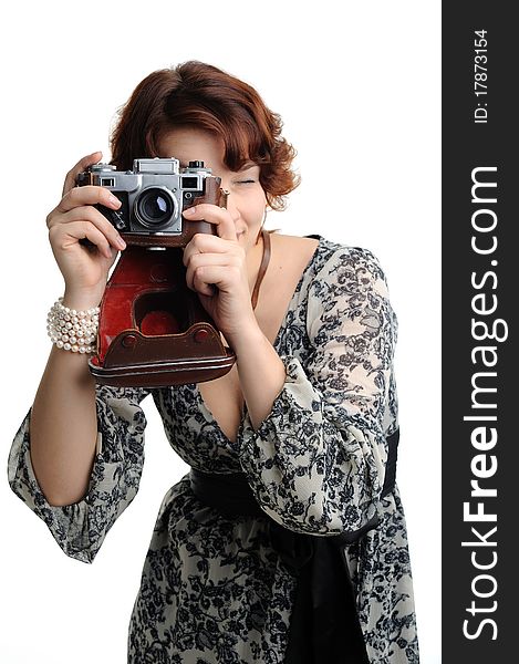 An image of a nice woman taking photos