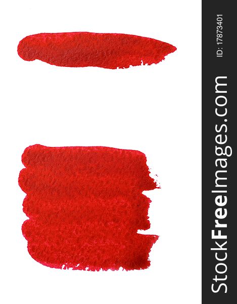 An image of bright red aquarelle paint