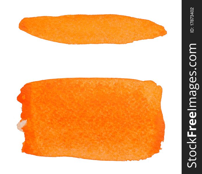 An image of bright orange aquarelle paint