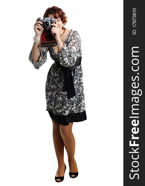 An image of a nice woman taking photos