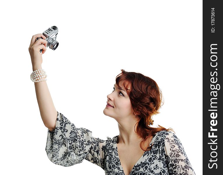 An image of a young model taking photos