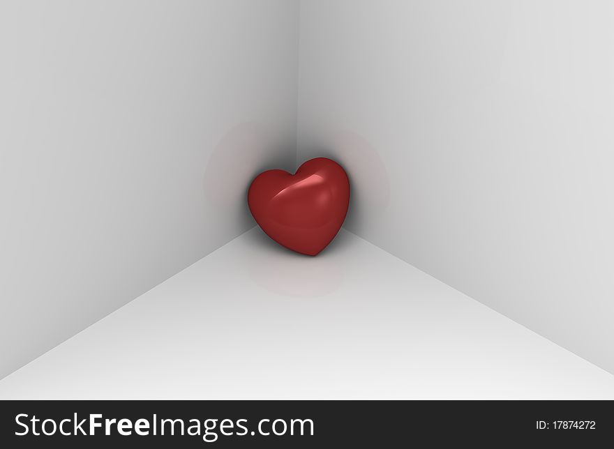Heart claret in a corner