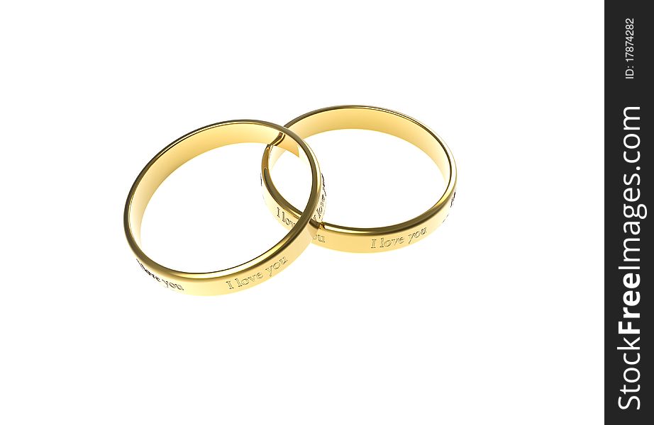 Two rings with inscriptions on a white background