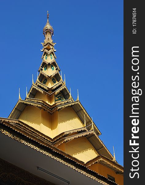 Roof top of church in Buddhist temple of Chiangmai in Thailand. Roof top of church in Buddhist temple of Chiangmai in Thailand.