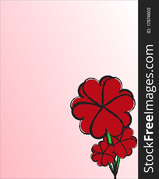Vector illustration of flowers with heart shaped petals. Space available for optional customized text. Vector illustration of flowers with heart shaped petals. Space available for optional customized text.