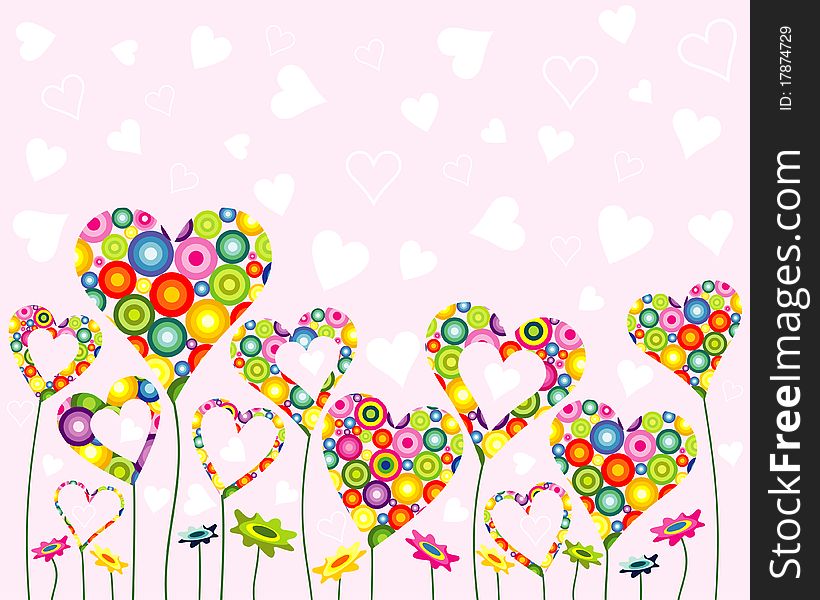 Design of valentine card background. Design of valentine card background