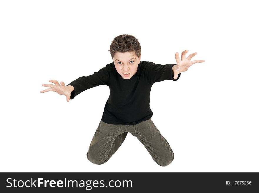 Portrait of a boy isolated on white background