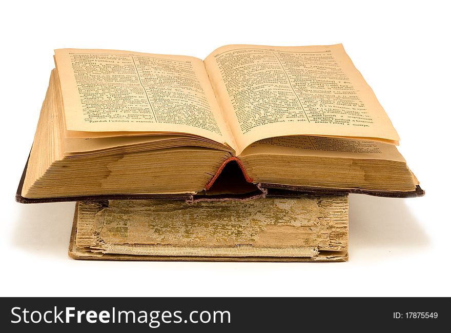 Old books on a white background