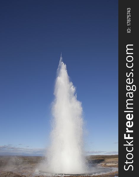 Erupting Strokkur Geyser Iceland
