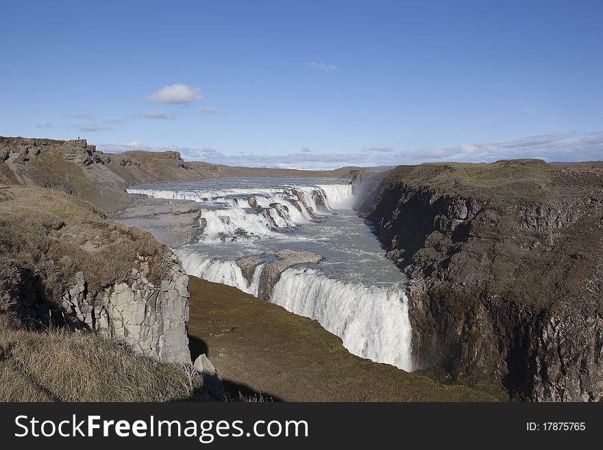 The famous Gullfoss waterfall in the 'Golden circle' in Iceland. The famous Gullfoss waterfall in the 'Golden circle' in Iceland