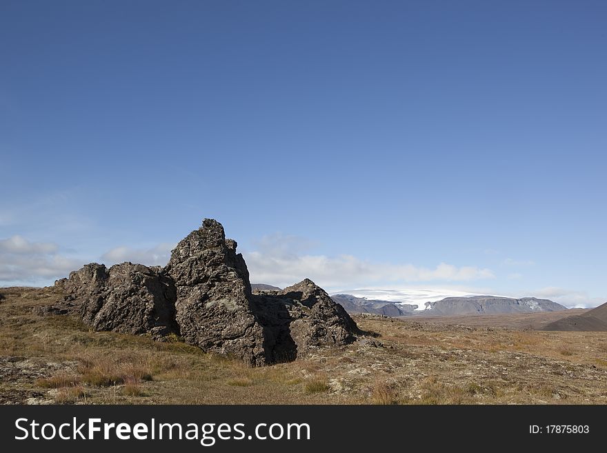 Langjökull (Icelandic for long glacier) is the second largest ice cap in Iceland (953 km2), after Vatnajökull. It is situated in the west of the Icelandic interior or Highlands of Iceland and can be seen clearly from Haukadalur. Langjökull (Icelandic for long glacier) is the second largest ice cap in Iceland (953 km2), after Vatnajökull. It is situated in the west of the Icelandic interior or Highlands of Iceland and can be seen clearly from Haukadalur.