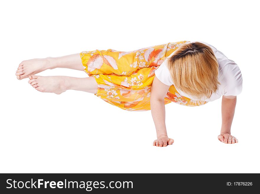 Young Woman Doing Yoga Exercise