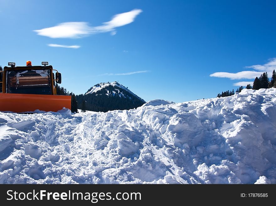Snow Plough With Snow Pile