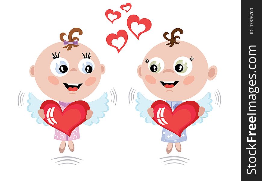 Couple of the angels ,valentine day. Couple of the angels ,valentine day