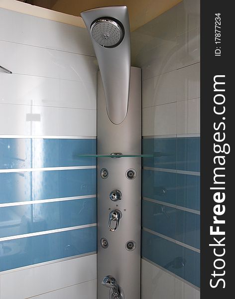 Modern shower in contemporary bathroom