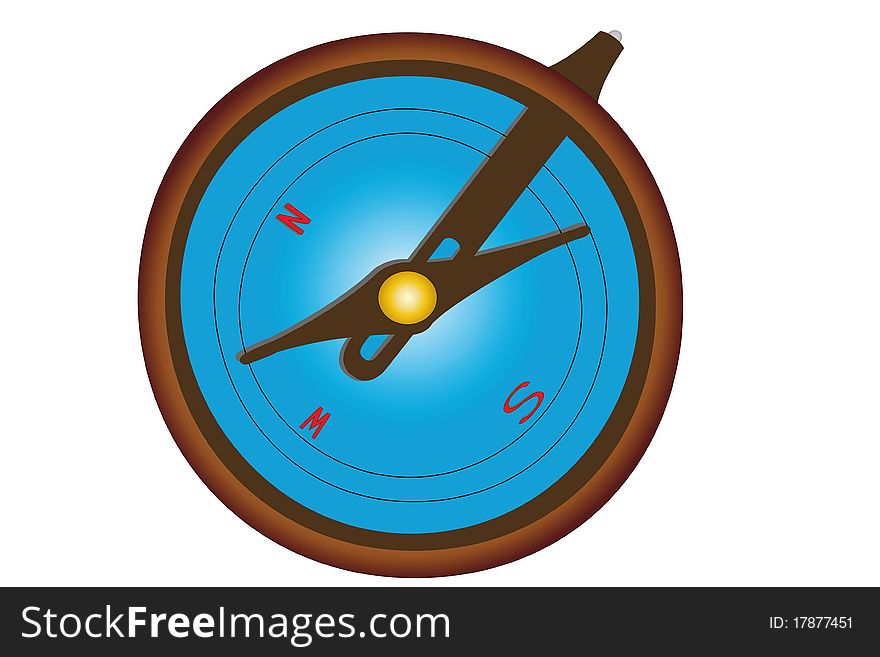 illustration of compass under the white background