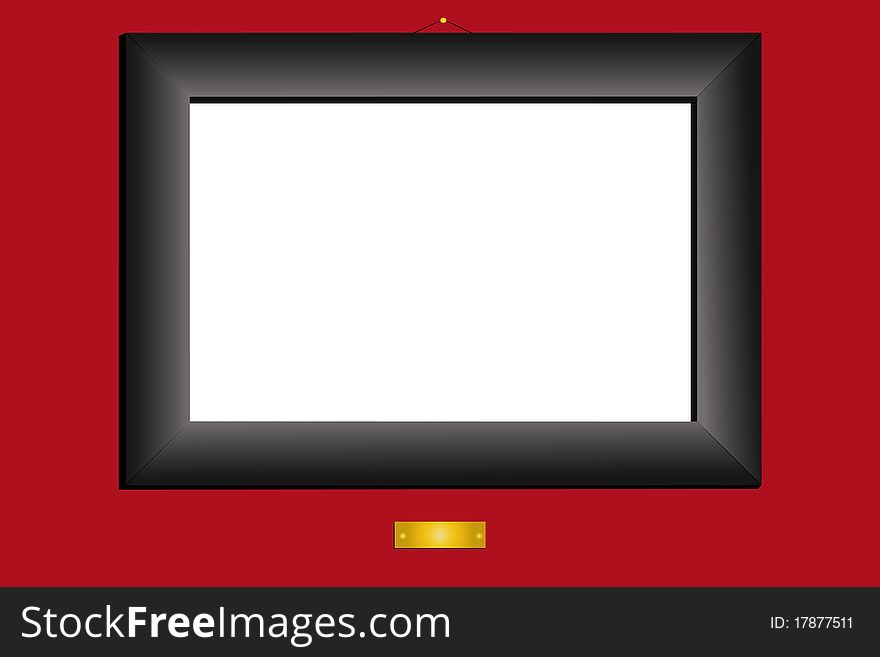 illustration of black frame under the red background