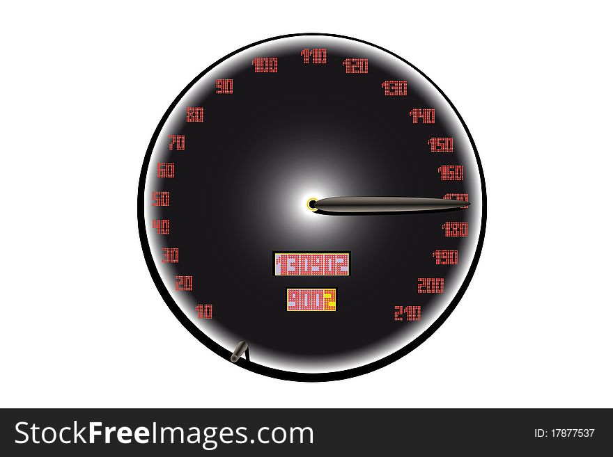 illustration of a speedometer under the white background