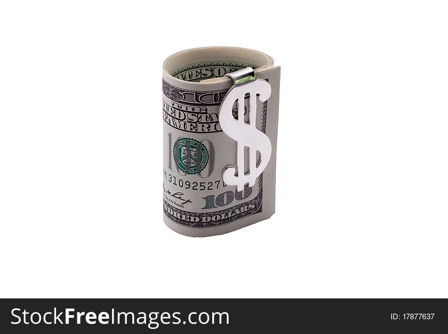 Bundle of Dollars on white background