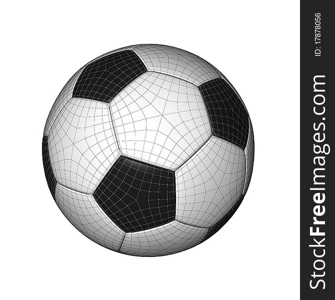 3d soccer ball on white background. 3d soccer ball on white background