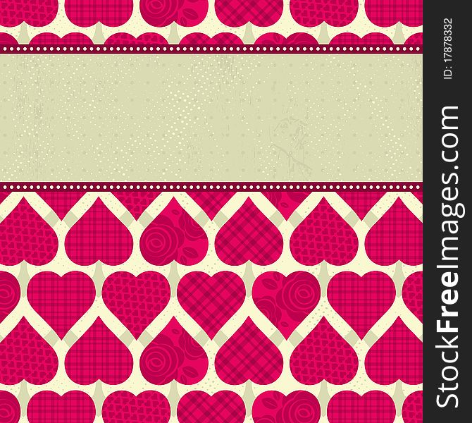 Valentine background with hearts, illustration