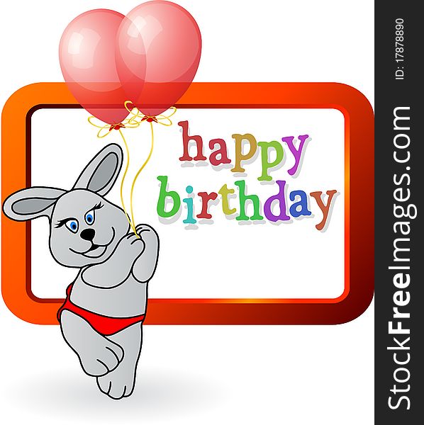 Graphic illustration of Birthday Bunny