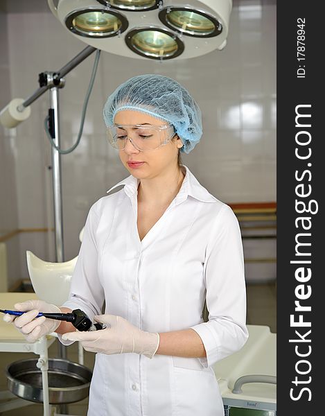 Young female doctor  at the hospital.