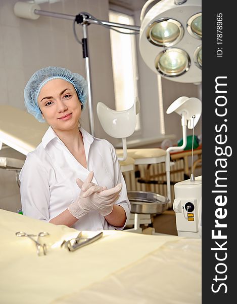 Young female doctor  at the hospital.