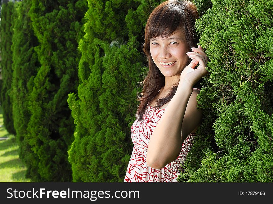 Young Beautiful Asian Girl Smiling