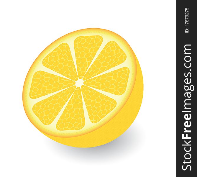 Vector illustration of an orange half over white background. Vector illustration of an orange half over white background