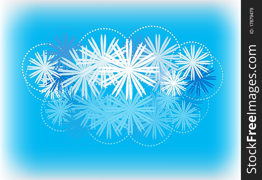 Snowflakes on a blue background. Snowflakes on a blue background