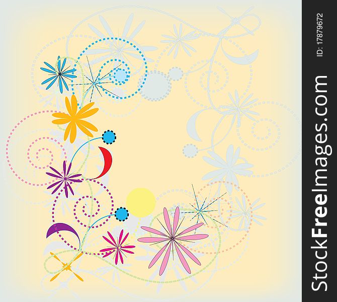 Color floral pattern.Vector background. Color floral pattern.Vector background