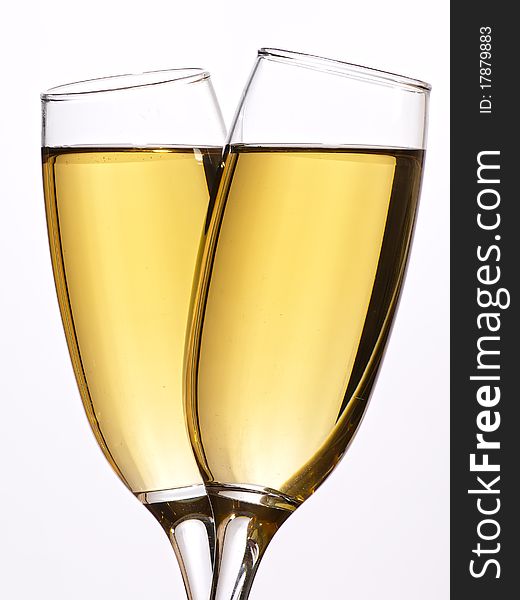 Two Champagne flutes, isolated on white. Clipping Path. Two Champagne flutes, isolated on white. Clipping Path.