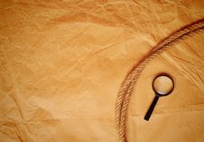 Magnifying Glass And Rope Royalty Free Stock Photography