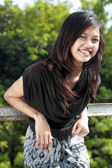 Attractive Asian Girl Smiling Stock Photos