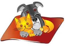 Vector Miniature Schnauzer Dog And British Cat Stock Photos Vector Miniature Schnauzer Dog And British Cat Stock Photos