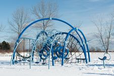 Playground Equipment In Winter Stock Photo Playground Equipment In Winter Stock Photo