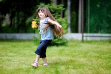 Active Little Girl With Long Dark Royalty Free Stock Photo Active Little Girl With Long Dark Royalty Free Stock Photo