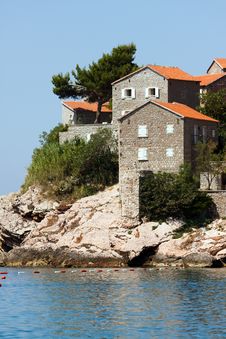 Villas Of Hotel Sveti Stefan. Royalty Free Stock Photo