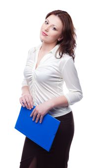 Business Woman In A White Blouse And Skirt Stock Photography Business Woman In A White Blouse And Skirt Stock Photography