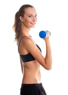 Young Girl Doing Fitness Exercises Stock Images Young Girl Doing Fitness Exercises Stock Images