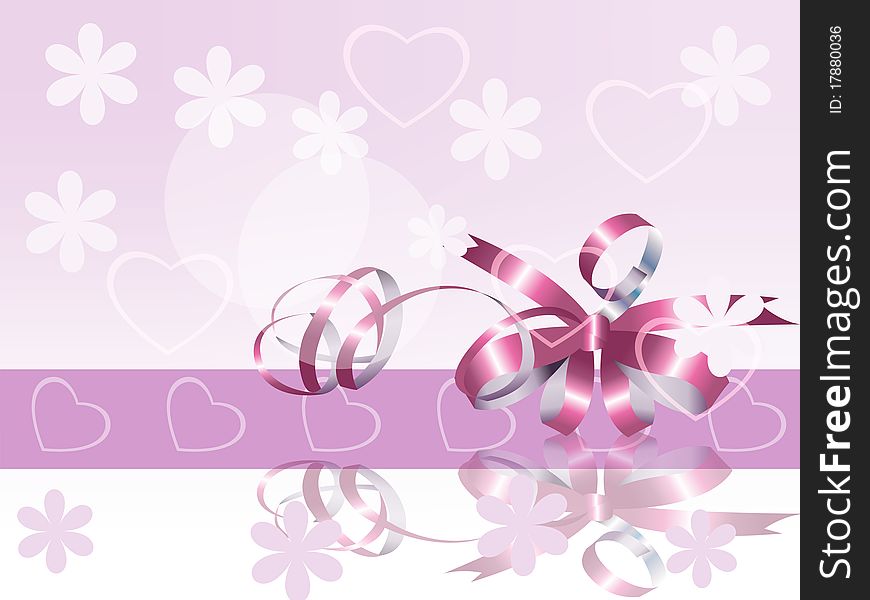 Lilac background with and a bow.Vector background. Lilac background with and a bow.Vector background