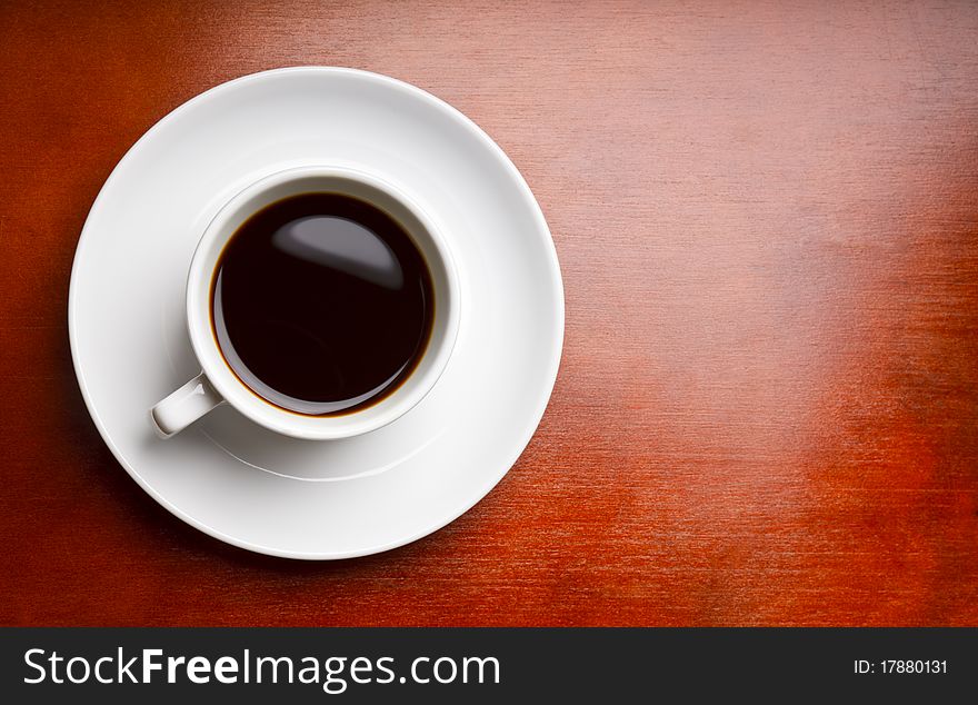 Coffee On Wooden Background