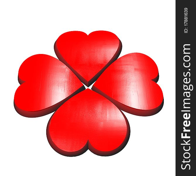 A valentines flower made of red hearts