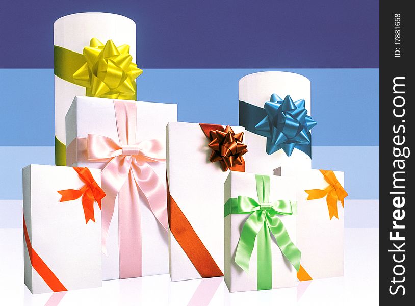 Wrapped Gifts with Colorful Ribbons