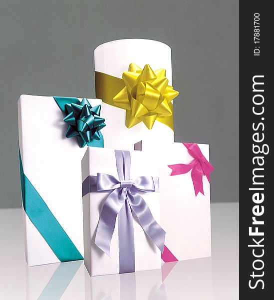 Wrapped Gifts with Colorful Ribbons