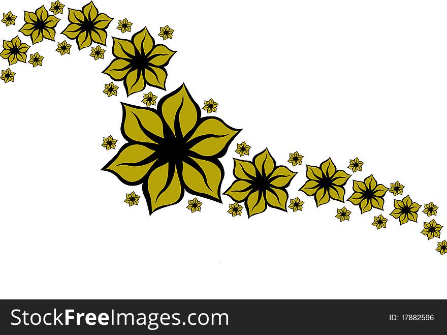 Floral design decoration isolated on white